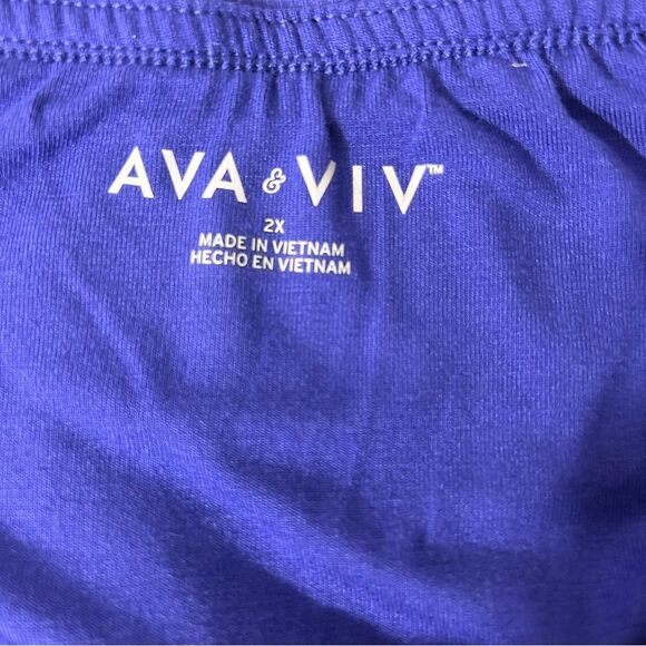 NWT Ava & Viv Strapless or Straps Ruched Jumpsuit Pockets Wide Leg Blue Sz 2X - Picture 9 of 10